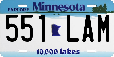 MN license plate 551LAM