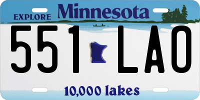 MN license plate 551LAO