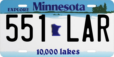 MN license plate 551LAR