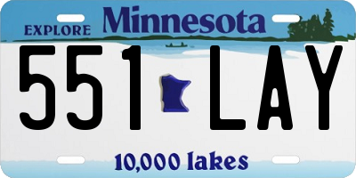 MN license plate 551LAY