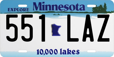 MN license plate 551LAZ