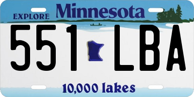 MN license plate 551LBA