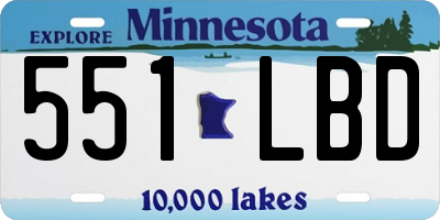 MN license plate 551LBD