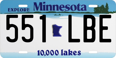 MN license plate 551LBE