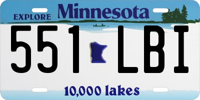 MN license plate 551LBI