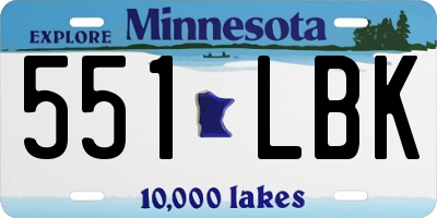 MN license plate 551LBK