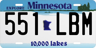 MN license plate 551LBM