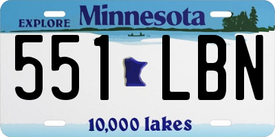 MN license plate 551LBN