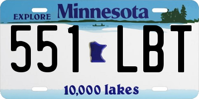 MN license plate 551LBT