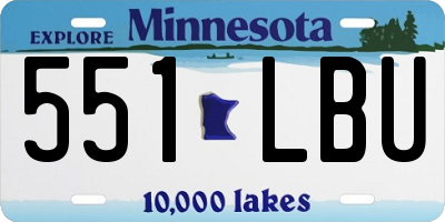 MN license plate 551LBU