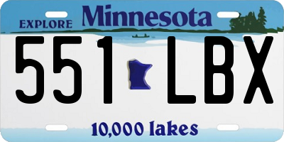 MN license plate 551LBX