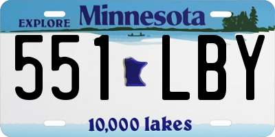 MN license plate 551LBY