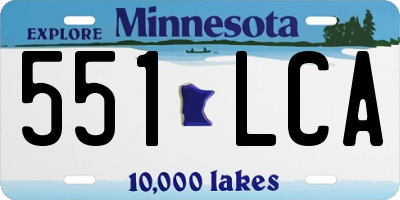 MN license plate 551LCA