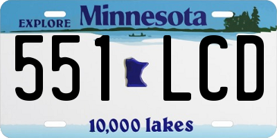 MN license plate 551LCD