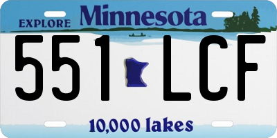 MN license plate 551LCF