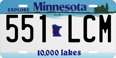 MN license plate 551LCM