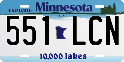MN license plate 551LCN