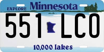 MN license plate 551LCO