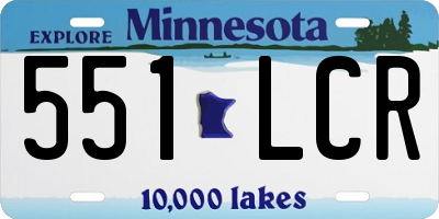 MN license plate 551LCR