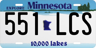 MN license plate 551LCS