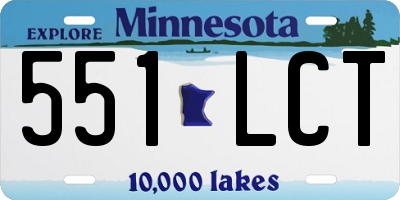 MN license plate 551LCT