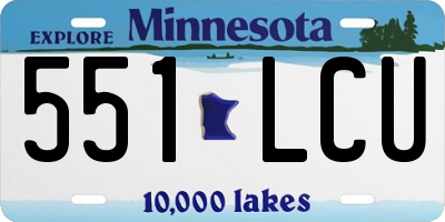 MN license plate 551LCU