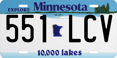 MN license plate 551LCV