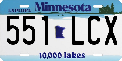 MN license plate 551LCX