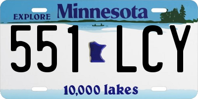 MN license plate 551LCY
