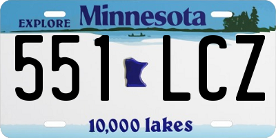 MN license plate 551LCZ