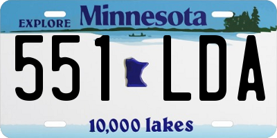 MN license plate 551LDA
