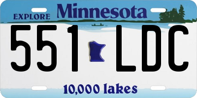 MN license plate 551LDC