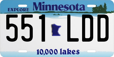 MN license plate 551LDD
