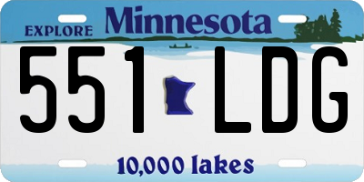 MN license plate 551LDG