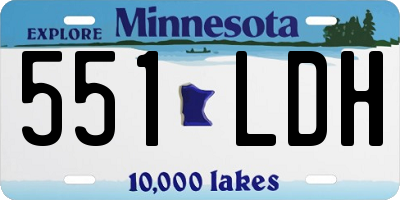 MN license plate 551LDH