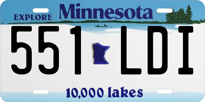 MN license plate 551LDI