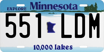 MN license plate 551LDM