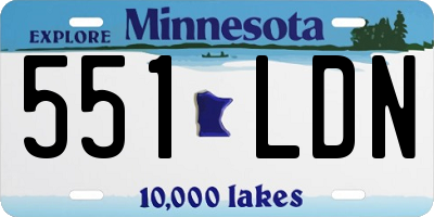 MN license plate 551LDN