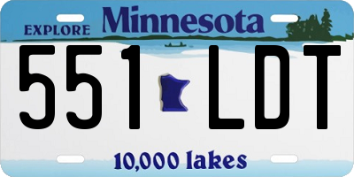 MN license plate 551LDT