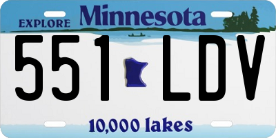 MN license plate 551LDV