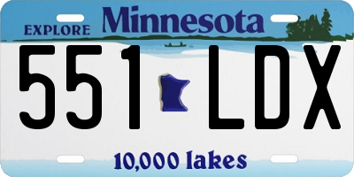 MN license plate 551LDX