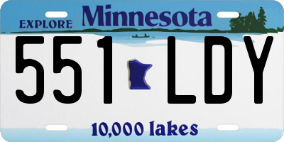 MN license plate 551LDY