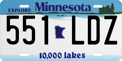 MN license plate 551LDZ