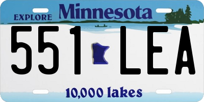 MN license plate 551LEA