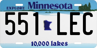 MN license plate 551LEC