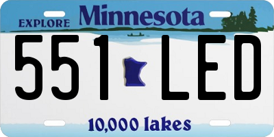 MN license plate 551LED