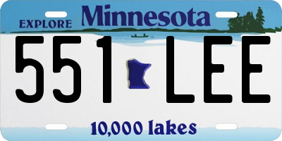MN license plate 551LEE
