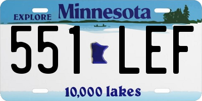 MN license plate 551LEF