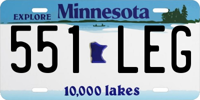 MN license plate 551LEG
