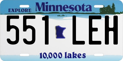 MN license plate 551LEH